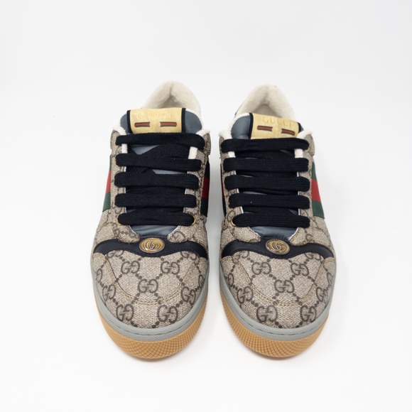Gucci Screener Low Top GG Supreme Mens Sneaker Size UK 5.5 EU 39.5 US 6 - Picture 3 of 10